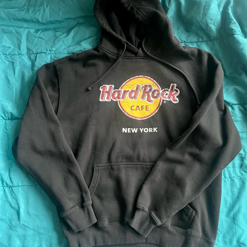 Hard Rock Cafe Black and Yellow Men's Sweatshirt